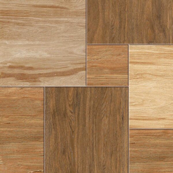 Natural Look : Mimics the rich texture of real wood. Versatile Tones : Features a mix of light and dark shades for a dynamic design. Durable Material : Made from high-quality ceramic for long-lasting use. Easy Installation : Smooth surface ensures hassle-free installation. Low Maintenance : Resists stains and is easy to clean, keeping your space looking fresh.