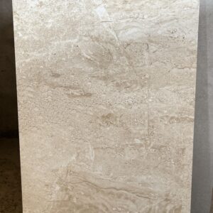 B-Pair Elegant Matte Finish Marble-Look Tile: Neutral Beige with Subtle Veining