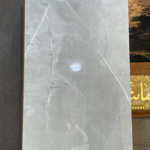 B-Pair Polished Finish Tile (24" x 48"): Elegant White Marble-Look with Subtle Veining