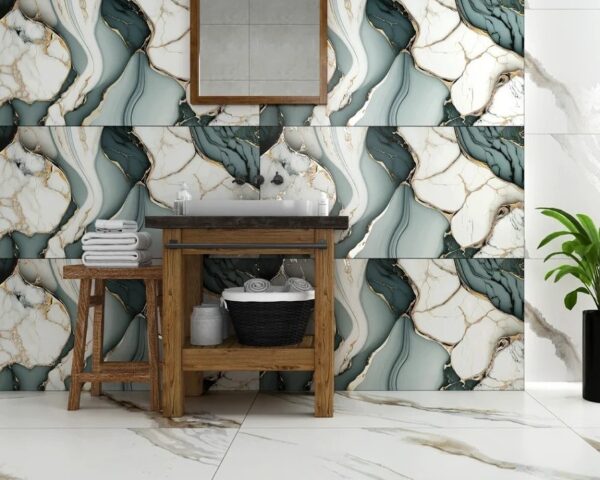 Marble-Look Luxury Tiles with Gold Veins 24"x48" (O-PG02-BG)