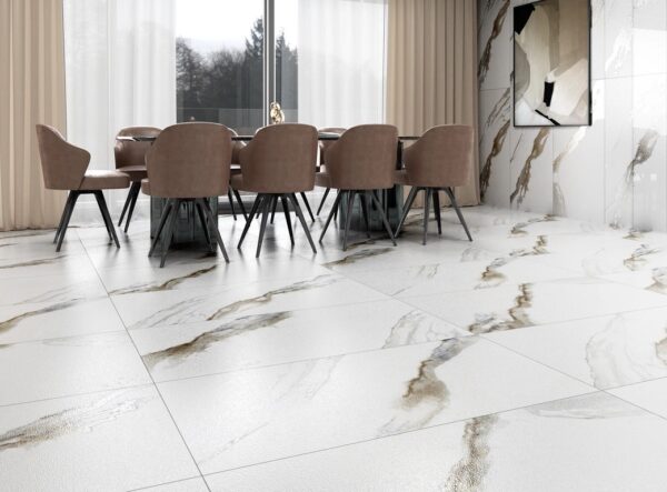 Marmi Exotic Ultra-Premium White Tile with Velvet Finish 24x 48 (O-VV14-W)