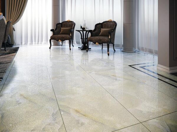 Marmi MX Premium Diamond Shine Tile with Silver-Toned Marble Veining 24x48 (O-PG43-G)