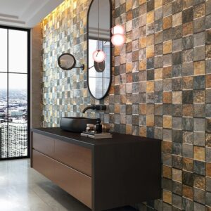 Prism 3D Tile Authentic Natural Stone Look with Durable Performance 24x48 (O-3D41-Br)