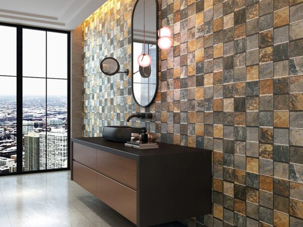 Prism 3D Tile Authentic Natural Stone Look with Durable Performance 24x48 (O-3D41-Br)